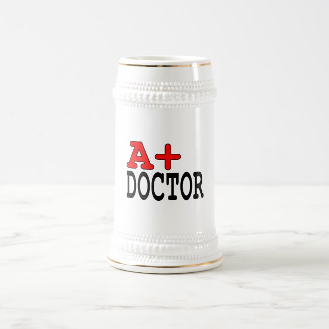 Lustige Geschenke für Doktoren: A+ Doktor Bierglas (Mittel)