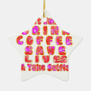 Lustige Geschenke für Kaffeeliebhaber Keramikornament