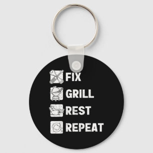 Lustige Geschenke für Männer, Papa repariert Grill Schlüsselanhänger
