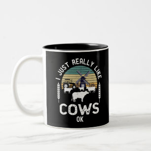Lustige Geschenkidee für Landwirte, Geschenk für K Zweifarbige Tasse