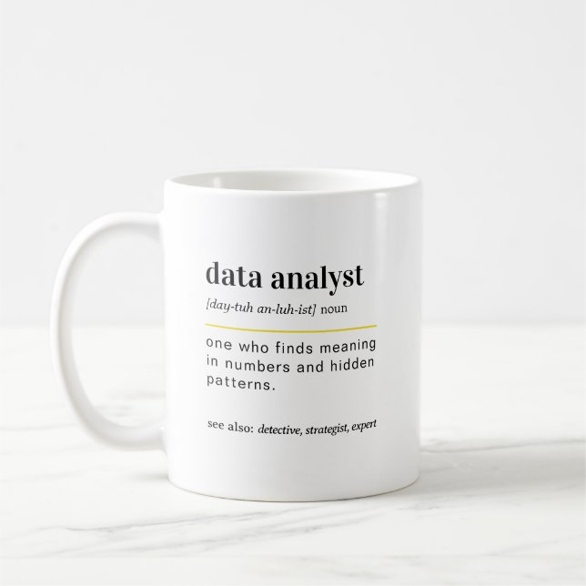 Lustige Geschenktasse für Datenanalysten Kaffee Kaffeetasse (Links)
