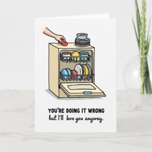 Lustige Geschirrspüler-Falsche-Liebes-Karte Karte
