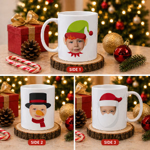 Lustige Gesichter-Elf & Santa-Tasse Kaffeetasse