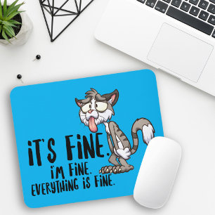 Lustige gestresste Angstkatze Mousepad