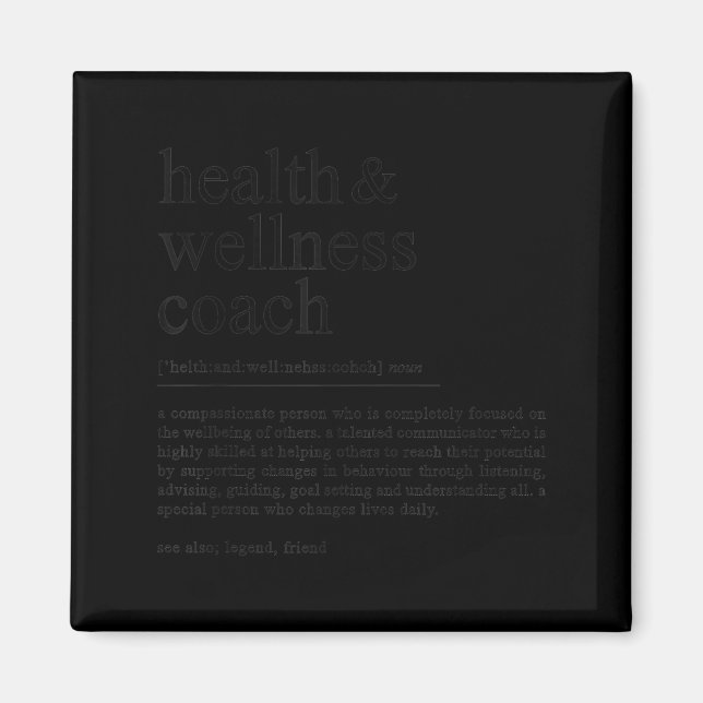 Lustige Gesundheits-Coach-Zitat-Definition  Magnet (Vorne)