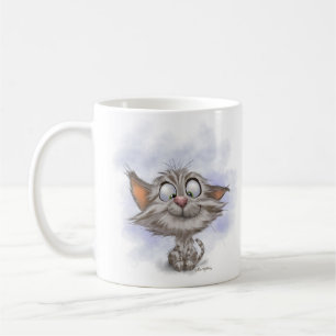 Lustige getigerte Kätzchen-Cartoon Kaffeetasse