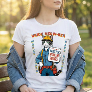 Lustige Gewerkschaft Katze T-Shirt