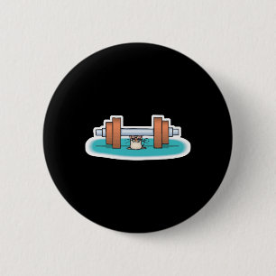 lustige Gewichthebelmaus Button
