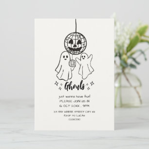 Lustige Ghouls Halloween-Party- Karikatur-Einladun Einladung