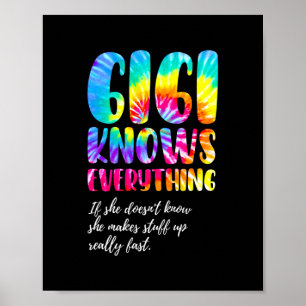 Lustige Gigi weiß alles Muttertag Tie Dye Poster