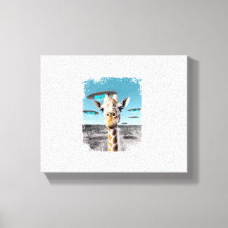 Lustige Giraffe Afrika Savanne Selfie mit Alien UF Leinwanddruck