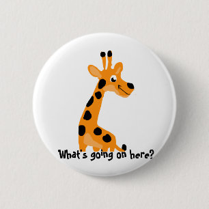 Lustige Giraffe Button