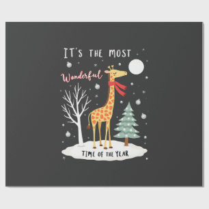 Lustige Giraffe Die Wunderbarste Zeit Weihnachten  Geschenkpapier