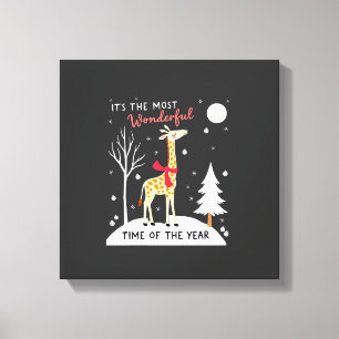 Lustige Giraffe Die Wunderbarste Zeit Weihnachten Leinwanddruck