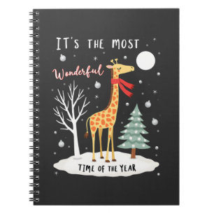 Lustige Giraffe Die wunderbarste Zeit Weihnachten Notizblock