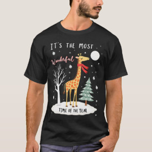Lustige Giraffe Die Wunderbarste Zeit Weihnachten T-Shirt