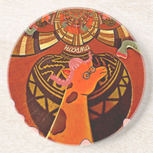 Lustige Giraffe: Ein kaleidoskopischer afrikanisch Getränkeuntersetzer