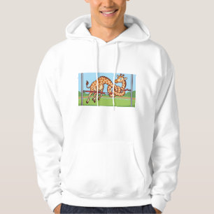Lustige Giraffe Hochsprung Cartoon Hoodie