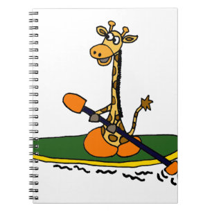 Lustige Giraffe im Kajak Notizblock