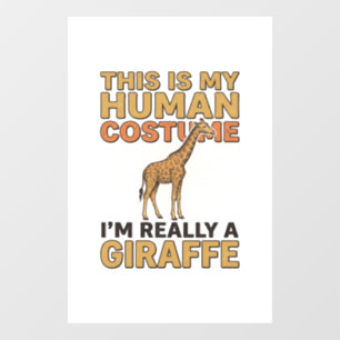 Lustige Giraffe Mensch Kostüm Vintage Stiche Shirt Fensteraufkleber