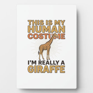 Lustige Giraffe Mensch Kostüm Vintage Stiche Shirt Fotoplatte