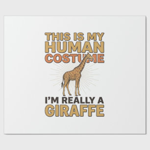 Lustige Giraffe Mensch Kostüm Vintage Stiche Shirt Geschenkpapier