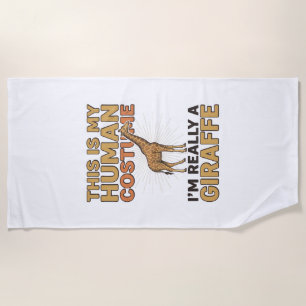 Lustige Giraffe Mensch Kostüm Vintage Stiche Shirt Strandtuch