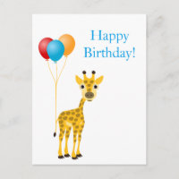 Lustige Giraffe mit farbenfrohen Ballons