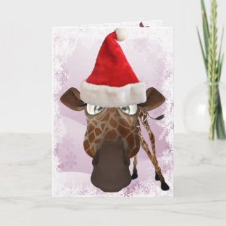 Lustige Giraffe mit Feiertagskarte
