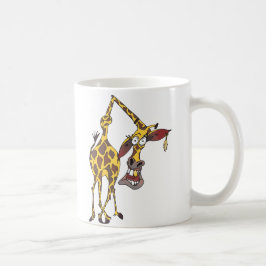 lustige Giraffe mit Ohrring und Goldzahn Tasse