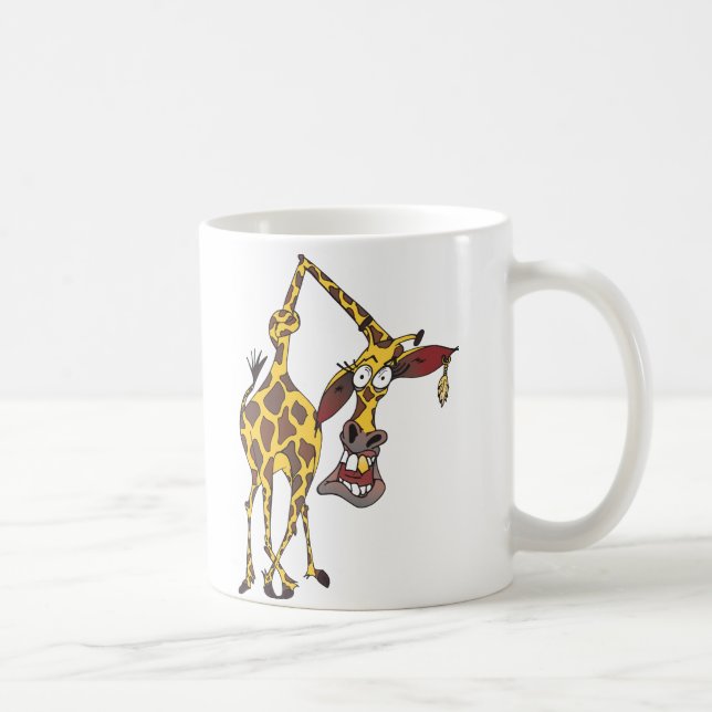 lustige Giraffe mit Ohrring und Goldzahn Tasse (Rechts)
