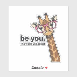 Lustige Giraffe Sei Du Vintage Gravur Shirt Design Aufkleber