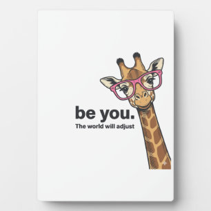 Lustige Giraffe Sei Du Vintage Gravur Shirt Design Fotoplatte