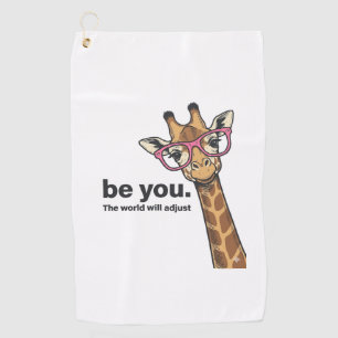 Lustige Giraffe Sei Du Vintage Gravur Shirt Design Golfhandtuch