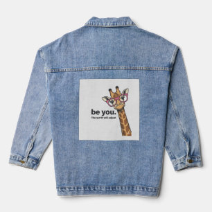 Lustige Giraffe Sei Du Vintage Gravur Shirt Design Jeansjacke
