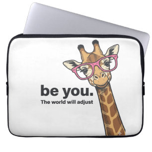 Lustige Giraffe Sei Du Vintage Gravur Shirt Design Laptopschutzhülle