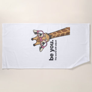 Lustige Giraffe Sei Du Vintage Gravur Shirt Design Strandtuch