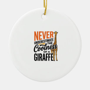 Lustige Giraffe Zitat Vintage Vektor T-Shirt Desig Keramik Ornament
