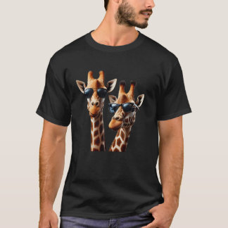 Lustige Giraffen mit Sonnenbrille Savannah Afrika  T-Shirt