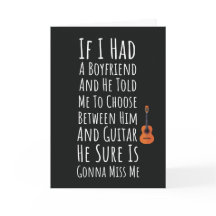 Lustige Gitarrespieler-Karten für Frauen Gitarre s