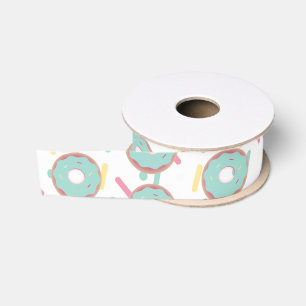 Lustige glasierte Sprinkel Teal Donut Party Ripsband