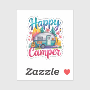Lustige glückliche Camper Camping Bekleidung Anhän Aufkleber
