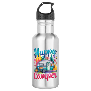 Lustige glückliche Camper Camping Bekleidung Anhän Edelstahlflasche