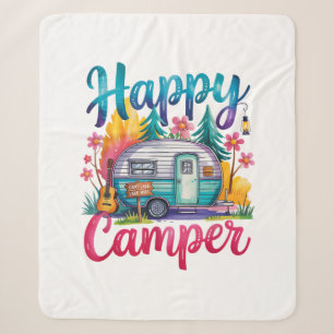 Lustige glückliche Camper Camping Bekleidung Anhän Sherpadecke