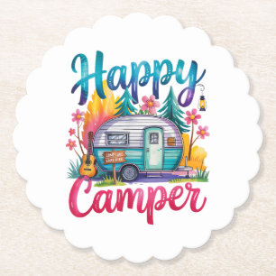 Lustige glückliche Camper Camping Bekleidung Anhän Untersetzer