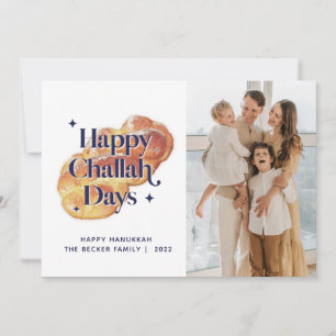 Lustige glückliche Challah-Tage Hanukkah-Foto Feiertagskarte