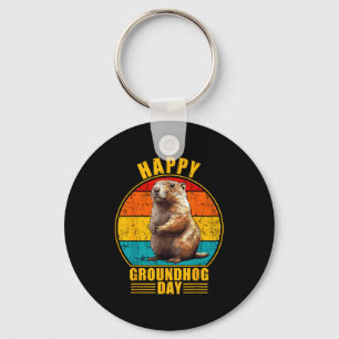 Lustige glückliche Groundhog Day 2025 Dekorationen Schlüsselanhänger