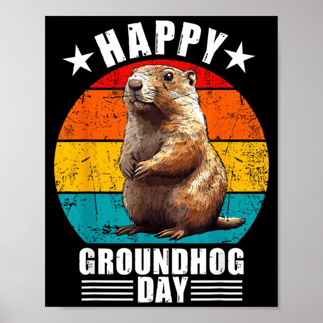 Lustige glückliche Groundhog Day Dekorationen 2025 (Vorne)