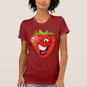 lustige glückliche lebhafte Erdbeere T-Shirt