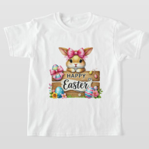 Lustige glückliche Osterhasen Mädchen  T-Shirt